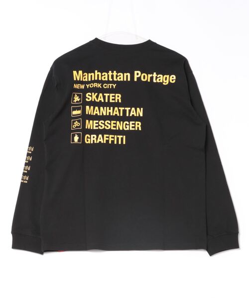 Manhattan Portage（マンハッタンポーテージ）の「L/S Print T-Shirt（Tシャツ/カットソー・メンズ・ホワイト/ブラック・MEDIUM/LARGE/X-LARGE/SMALL）」の6枚目の写真