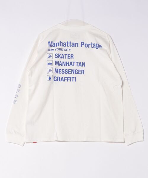 Manhattan Portage（マンハッタンポーテージ）の「L/S Print T-Shirt（Tシャツ/カットソー・メンズ・ホワイト/ブラック・MEDIUM/LARGE/X-LARGE/SMALL）」の9枚目の写真