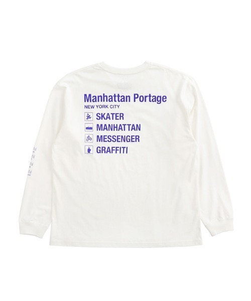 Manhattan Portage（マンハッタンポーテージ）の「L/S Print T-Shirt（Tシャツ/カットソー・メンズ・ホワイト/ブラック・MEDIUM/LARGE/X-LARGE/SMALL）」の12枚目の写真