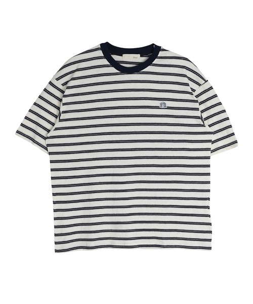 #Re:room(リルーム)の「アイコンワッペンストライプビッグTシャツ(Tシャツ/カットソー・メンズ・レッド・FREE)」の3枚目の写真