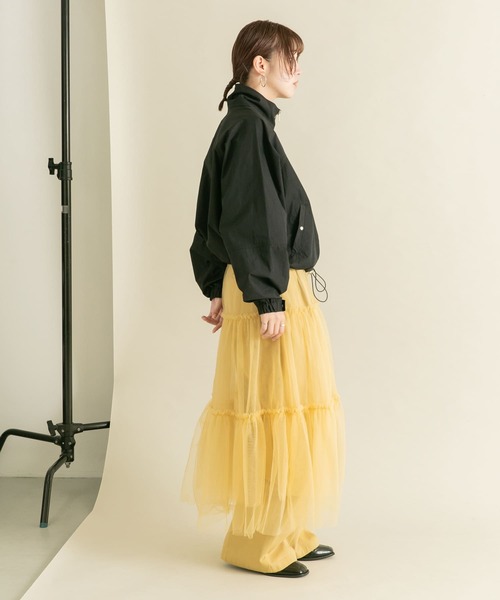 KBF（ケイビーエフ）の「スタンドカラーブルゾン（ブルゾン・レディース・ブラック/オフホワイト・ONE）」の5枚目の写真