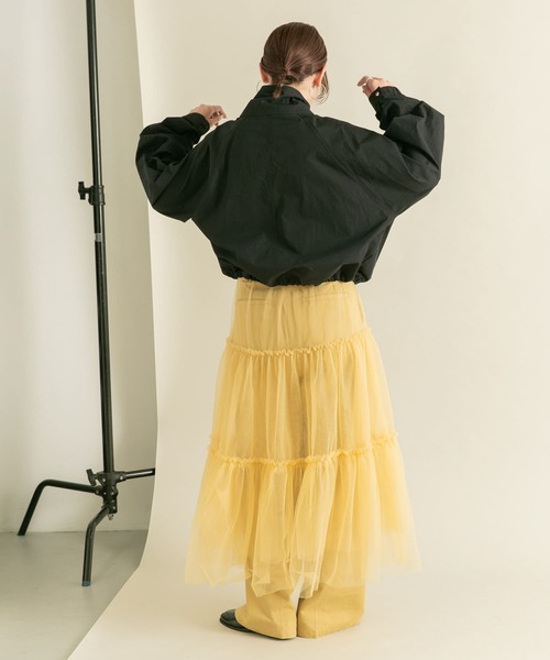 KBF（ケイビーエフ）の「スタンドカラーブルゾン（ブルゾン・レディース・ブラック/オフホワイト・ONE）」の4枚目の写真