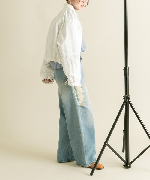 KBF（ケイビーエフ）の「スタンドカラーブルゾン（ブルゾン・レディース・ブラック/オフホワイト・ONE）」の22枚目の写真