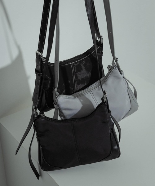 SENSE OF PLACE by URBAN RESEARCH(センスオブプレイスバイアーバンリサーチ)の「ダブルアジャストナイロンショルダー(ショルダーバッグ・メンズ・ブラック/グレー/チャコールグレー・ONE)」の10枚目の写真