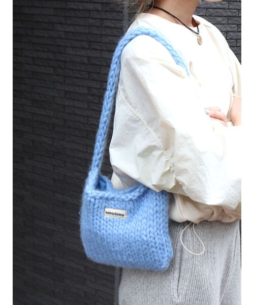 Ungrid（アングリッド）の「ローゲージニットハンドバッグ（ハンドバッグ・レディース・オフホワイト/ブルー/ピンク・FREE）」の11枚目の写真