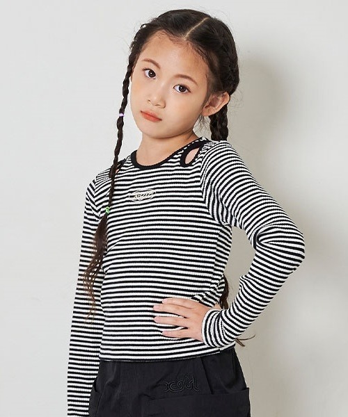 沸騰ブラドン セール】肩見せメタリックロゴテレコ長袖Tシャツ（Tシャツ その他