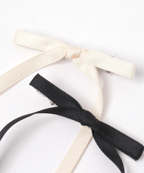 細リボンミニヘアクリップ2点セット / 141115（ヘアピン）｜LAKOLE