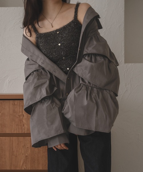 mideal(マイディール)の「tiered sleeve blouse / ティアードスリーブブラウス(シャツ/ブラウス・レディース・チャコールグレー/ライトピンク・FREE)」の13枚目の写真