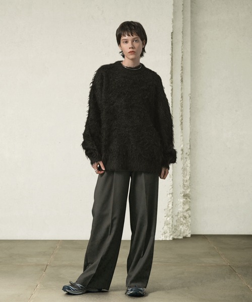 EMMA CLOTHES（エマクローズ）の「ウールMIXボリュームシャギーウォッシャブルニット（ニット/セーター・メンズ・ダークブラウン/チャコール/グレイッシュブルー/グレー/ブラック/グレイッシュベージュ・M/L）」の20枚目の写真