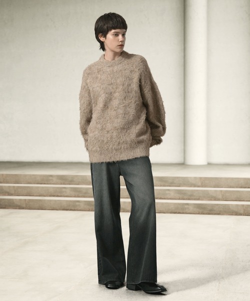 EMMA CLOTHES（エマクローズ）の「ウールMIXボリュームシャギーウォッシャブルニット（ニット/セーター・メンズ・ダークブラウン/チャコール/グレイッシュブルー/グレー/ブラック/グレイッシュベージュ・M/L）」の22枚目の写真