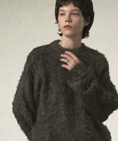 EMMA CLOTHES（エマクローズ）の「ウールMIXボリュームシャギーウォッシャブルニット（ニット/セーター・メンズ・ダークブラウン/チャコール/グレイッシュブルー/グレー/ブラック/グレイッシュベージュ・M/L）」の11枚目の写真