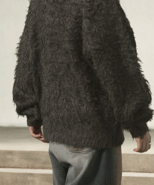 EMMA CLOTHES（エマクローズ）の「ウールMIXボリュームシャギーウォッシャブルニット（ニット/セーター・メンズ・ダークブラウン/チャコール/グレイッシュブルー/グレー/ブラック/グレイッシュベージュ・M/L）」の14枚目の写真