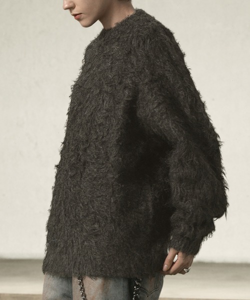 EMMA CLOTHES（エマクローズ）の「ウールMIXボリュームシャギーウォッシャブルニット（ニット/セーター・メンズ・ダークブラウン/チャコール/グレイッシュブルー/グレー/ブラック/グレイッシュベージュ・M/L）」の16枚目の写真