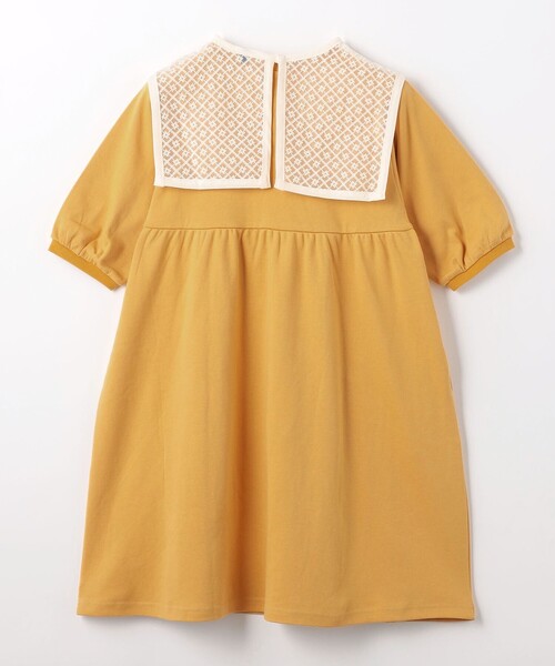 green label relaxing(グリーンレーベルリラクシング)の「レース付き スムースワンピース / キッズ 100cm-130cm(ワンピース・キッズ・ブラック/マスタード・100cm/130cm/120cm/110cm)」の4枚目の写真
