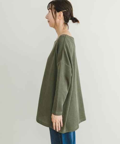 ITEMS URBANRESEARCH(アイテムズ アーバンリサーチ)の「ボートネックニットソー(Tシャツ/カットソー・レディース・カーキ/チャコールグレー/ライトベージュ・FREE)」の14枚目の写真