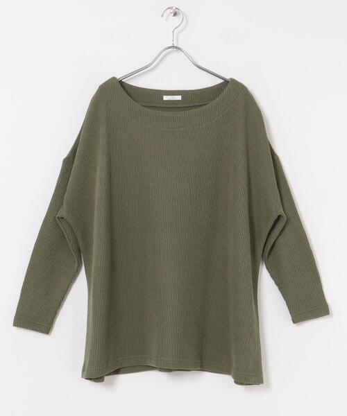 ITEMS URBANRESEARCH(アイテムズ アーバンリサーチ)の「ボートネックニットソー(Tシャツ/カットソー・レディース・カーキ/チャコールグレー/ライトベージュ・FREE)」の17枚目の写真