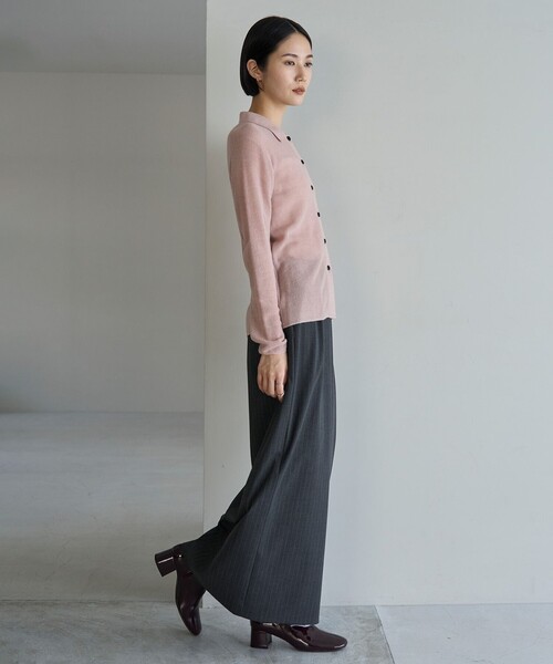 UNFILO(アンフィーロ)の「ウールライク Iラインスカート(スカート・レディース・ネイビー系/グレー系1・X-SMALL/SMALL/MEDIUM/LARGE)」の5枚目の写真