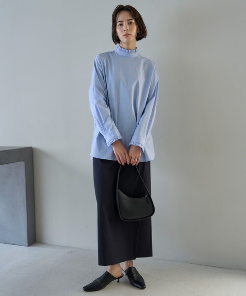 UNFILO(アンフィーロ)の「ウールライク Iラインスカート(スカート・レディース・ネイビー系/グレー系1・X-SMALL/SMALL/MEDIUM/LARGE)」の9枚目の写真