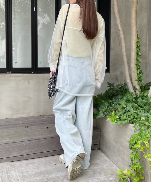 PURE BRIGHT（ピュアブライト）の「シアーチュールトップス（Tシャツ/カットソー・レディース・ブラック/アイボリー/グレー・FREE）」の21枚目の写真