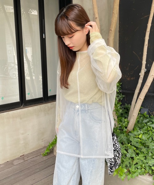 PURE BRIGHT（ピュアブライト）の「シアーチュールトップス（Tシャツ/カットソー・レディース・ブラック/アイボリー/グレー・FREE）」の19枚目の写真