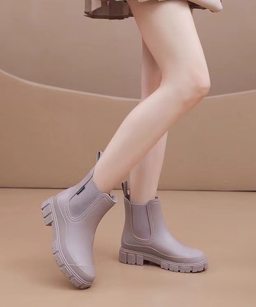 aimoha(アイモハ)の「ショートチェルシーレインブーツ(レインシューズ・レディース・オフホワイト/ベージュ/グリーン/ピンク/ブラック・23.0cm/23.5cm/24.0cm/24.5cm/25.0cm/25.5cm)」の20枚目の写真