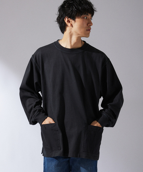 ARMY TWILL（アーミーツイル）の「ARMY TWILL / アーミーツイル 別注 2ポケット ロングスリーブTシャツ（Tシャツ/カットソー・メンズ・ホワイト/ブラック/カーキ・MEDIUM/LARGE）」の12枚目の写真