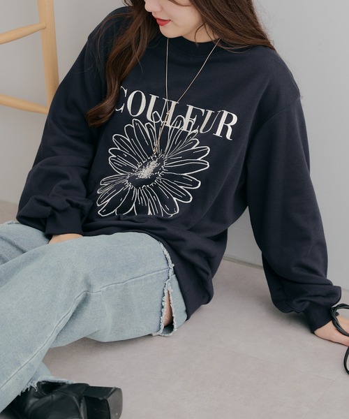 Another Branch olive des olive(アナザーブランチオリーブデオリーブ)の「お花刺繍スウェット(スウェット・レディース・グリーン/アイボリー/ネイビー/オートミール・FREE)」の4枚目の写真