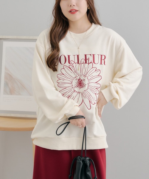 Another Branch olive des olive(アナザーブランチオリーブデオリーブ)の「お花刺繍スウェット(スウェット・レディース・グリーン/アイボリー/ネイビー/オートミール・FREE)」の10枚目の写真