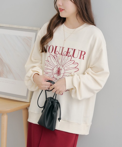 Another Branch olive des olive(アナザーブランチオリーブデオリーブ)の「お花刺繍スウェット(スウェット・レディース・グリーン/アイボリー/ネイビー/オートミール・FREE)」の5枚目の写真