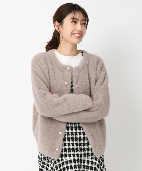 MISCH MASCH(ミッシュマッシュ)の「パール釦シャギーコーディガン/MM448501(カーディガン/ボレロ・レディース・ピンク/ホワイト/モカ・フリ-)」の12枚目の写真