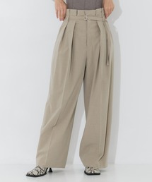 STUDIOUS | 【STUDIOUS/ステュディオス】ハイウエストタックトラウザーパンツ/脚長/着痩せシルエット(その他パンツ)
