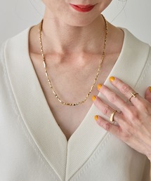 HASHIBAMI（ハシバミ）の「【HASHIBAMI】天然石 ゴールド 52cm ネックレス ※立方体（ネックレス）」