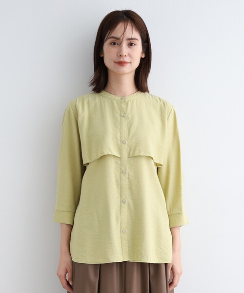 試着のみ*現行品 INDIVI【洗える】ヨークデザインブラウス セール】【洗える】ヨークデザインブラウス(シャツ/ブラウス