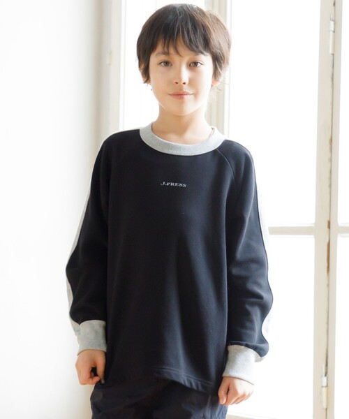 【100-130cm】裏毛ラグラン ロゴトレーナー（スウェット）｜J.PRESS（ジェイプレス）
