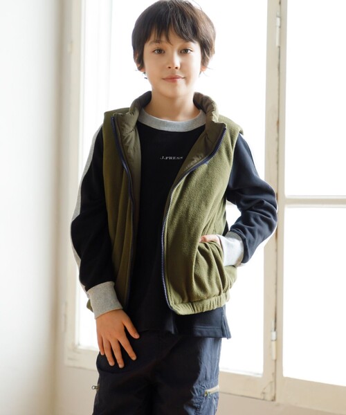 【100-130cm】裏毛ラグラン ロゴトレーナー（スウェット）｜J.PRESS（ジェイプレス）