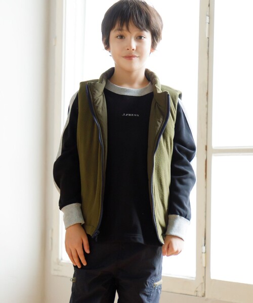 【100-130cm】裏毛ラグラン ロゴトレーナー（スウェット）｜J.PRESS（ジェイプレス）