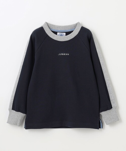 【100-130cm】裏毛ラグラン ロゴトレーナー（スウェット）｜J.PRESS（ジェイプレス）