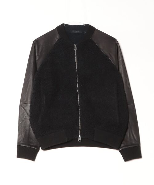 ALLSAINTS（オールセインツ）の「RENATA LEATHER SLEEVE BOMBER CARDIGAN | RENATA レザー スリーブ ボンバー カーディガン（カーディガン/ボレロ・レディース・ブラック・S/M/XS）」の8枚目の写真