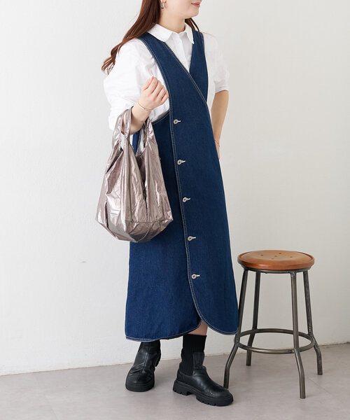 BIRTHDAY BAR（バースデイバー）の「メタリック エコバッグS（トートバッグ・レディース・シルバー/ゴールド/ガンメタ/ホワイト/ダークブルー・0）」の7枚目の写真