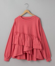 coen | ピグメントフリルドッキング裏毛プルオーバー(Tシャツ/カットソー)