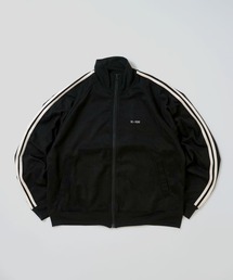 faux suede track jacket/スウェードタッチ ワンポイント刺繍 袖ライン トラックジャケット