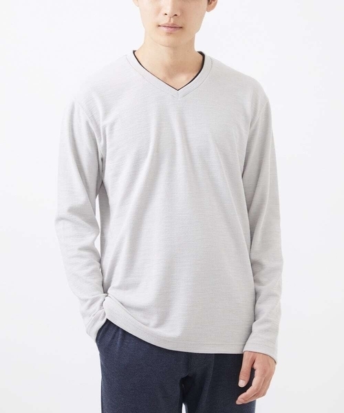 【セール】【WFP】Vネック長袖カットソー / スラブテレコ（Tシャツ/カットソー）｜MK MICHEL KLEIN HOMME （エムケーミッシェルクランオム）