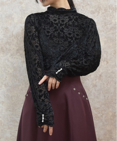 axes femme(アクシーズファム)の「シアーフロッキーインナー(Tシャツ/カットソー・レディース・グレー/ブラック/グリーン・FREE)」の2枚目の写真