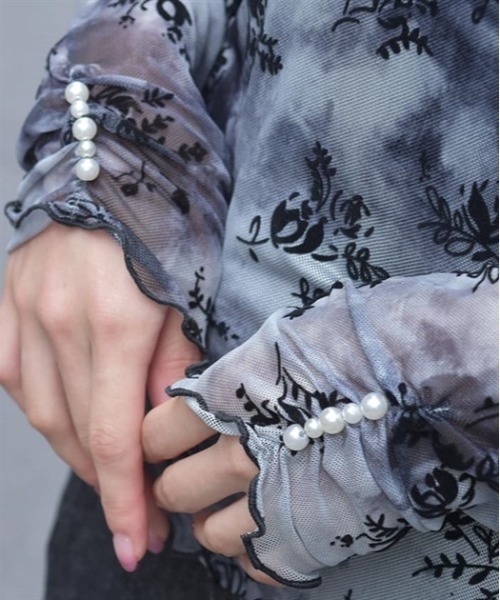 axes femme(アクシーズファム)の「シアーフロッキーインナー(Tシャツ/カットソー・レディース・グレー/ブラック/グリーン・FREE)」の7枚目の写真