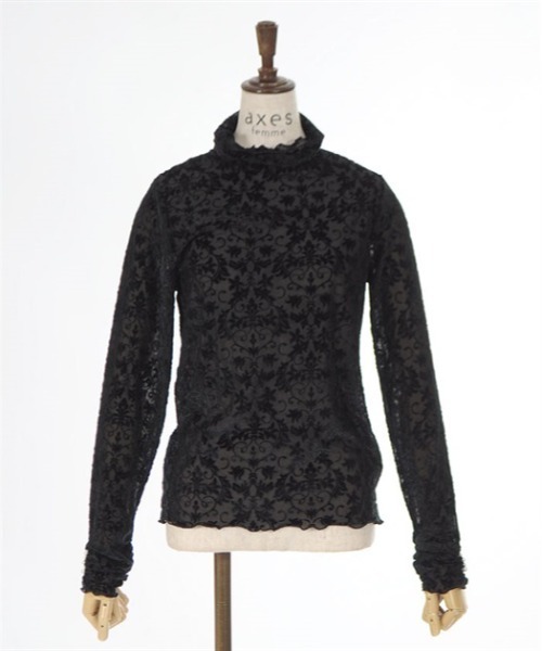 axes femme(アクシーズファム)の「シアーフロッキーインナー(Tシャツ/カットソー・レディース・グレー/ブラック/グリーン・FREE)」の10枚目の写真