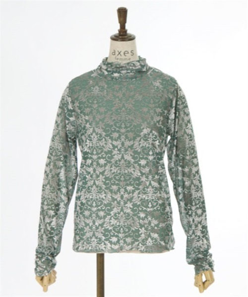 axes femme(アクシーズファム)の「シアーフロッキーインナー(Tシャツ/カットソー・レディース・グレー/ブラック/グリーン・FREE)」の18枚目の写真