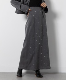 【MAISON BREEZE】T/R/Puツイル パール付き スカート XNN