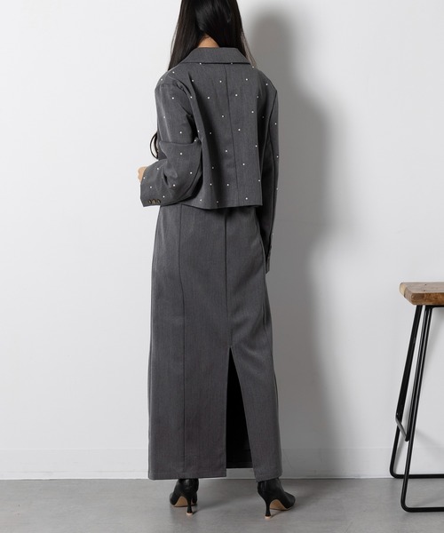 MAISON BREEZE(メゾンブリーズ)の「【MAISON BREEZE】T/R/Puツイル パール付き スカート XNN(スカート・レディース・チャコールグレー/ブラック・FREE)」の8枚目の写真