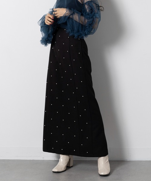 MAISON BREEZE(メゾンブリーズ)の「【MAISON BREEZE】T/R/Puツイル パール付き スカート XNN(スカート・レディース・チャコールグレー/ブラック・FREE)」の10枚目の写真