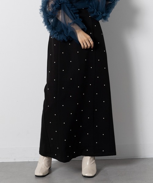 MAISON BREEZE(メゾンブリーズ)の「【MAISON BREEZE】T/R/Puツイル パール付き スカート XNN(スカート・レディース・チャコールグレー/ブラック・FREE)」の9枚目の写真